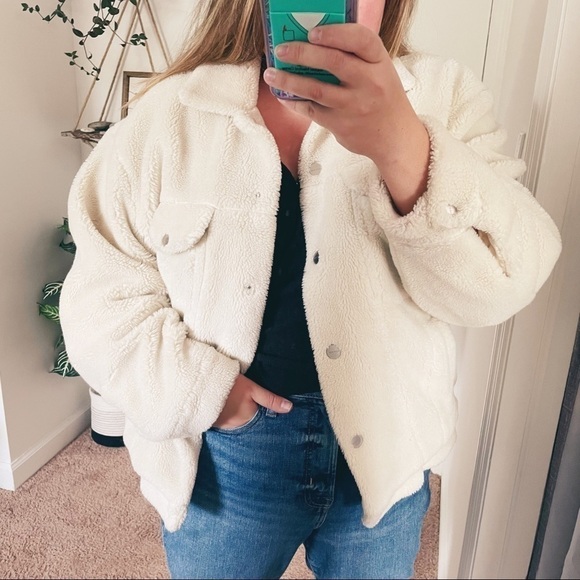 Anine Bing Rory Faux Sherpa Jacket Medium - Picture 8 of 14